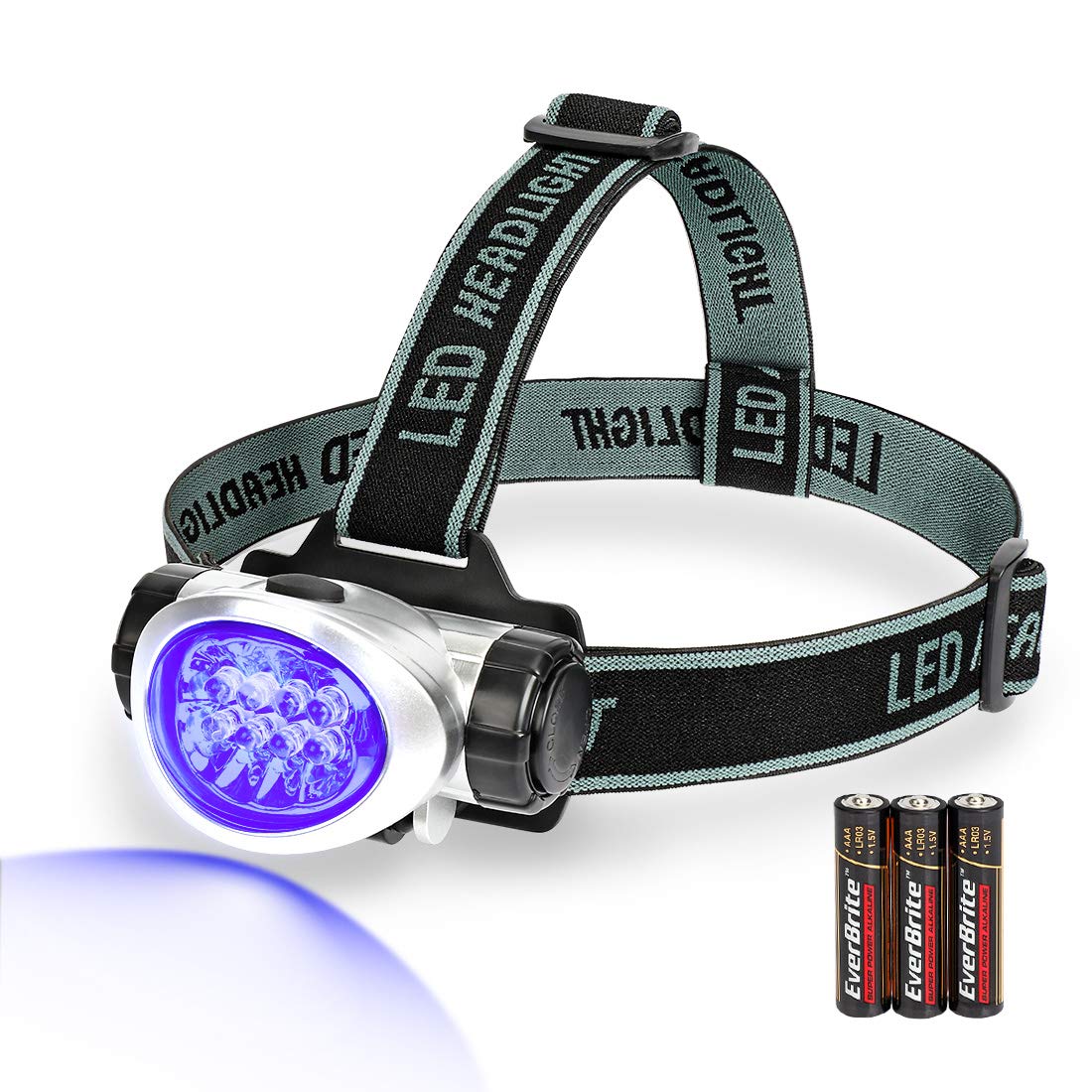 EverBrite Black Light Headlamp UV Blacklight for Spot Scorpions