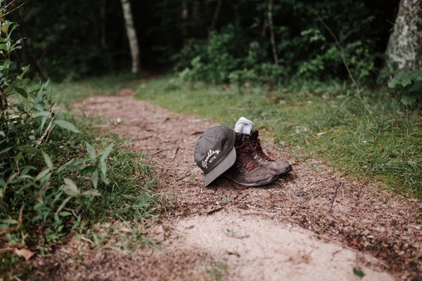 Hiking boots and cap