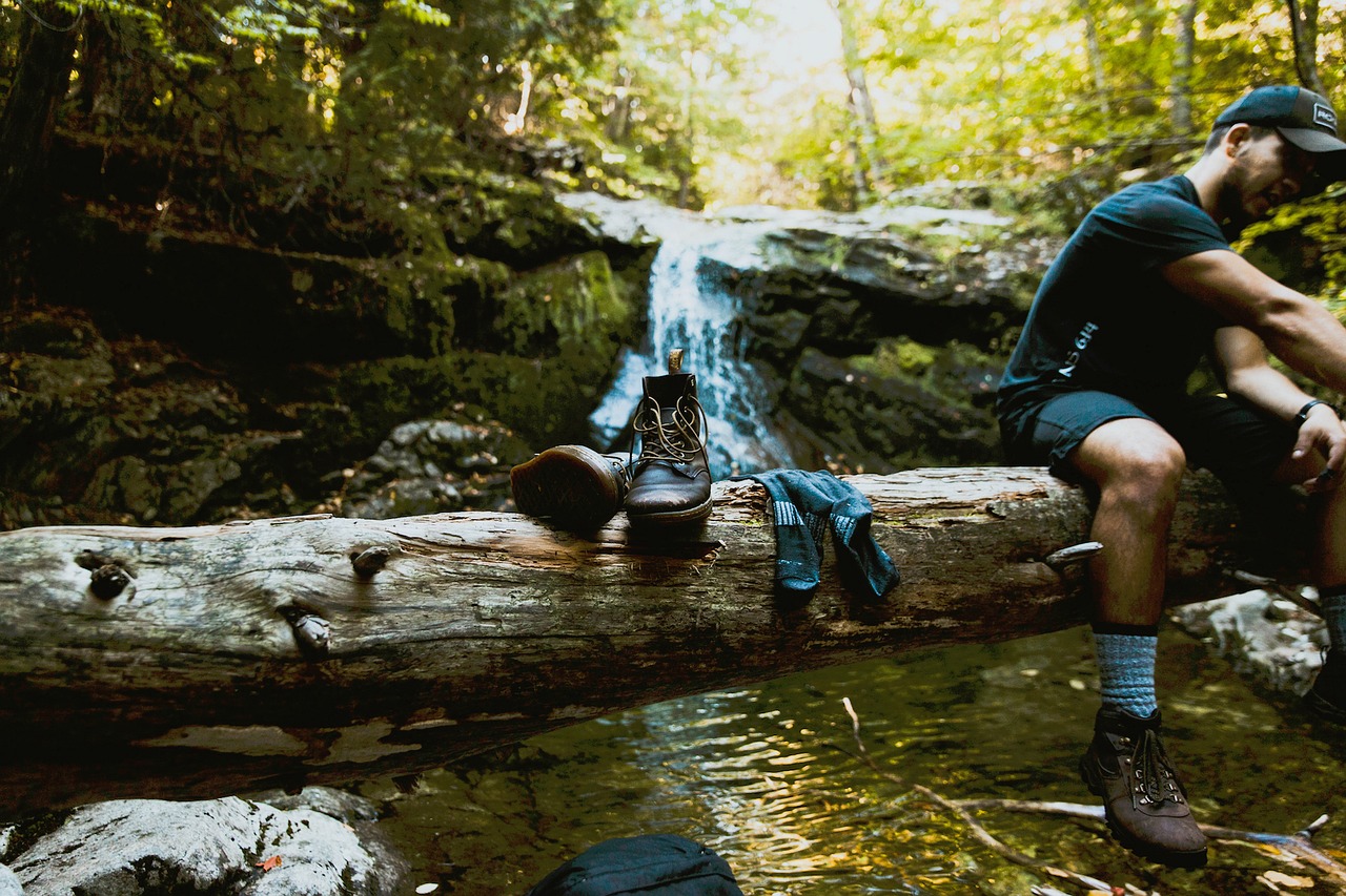 Vasque Hiking Boots near a hiker