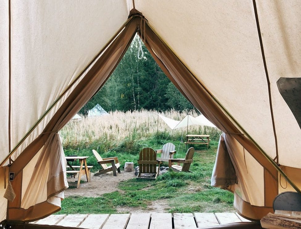 a view look outside a tent