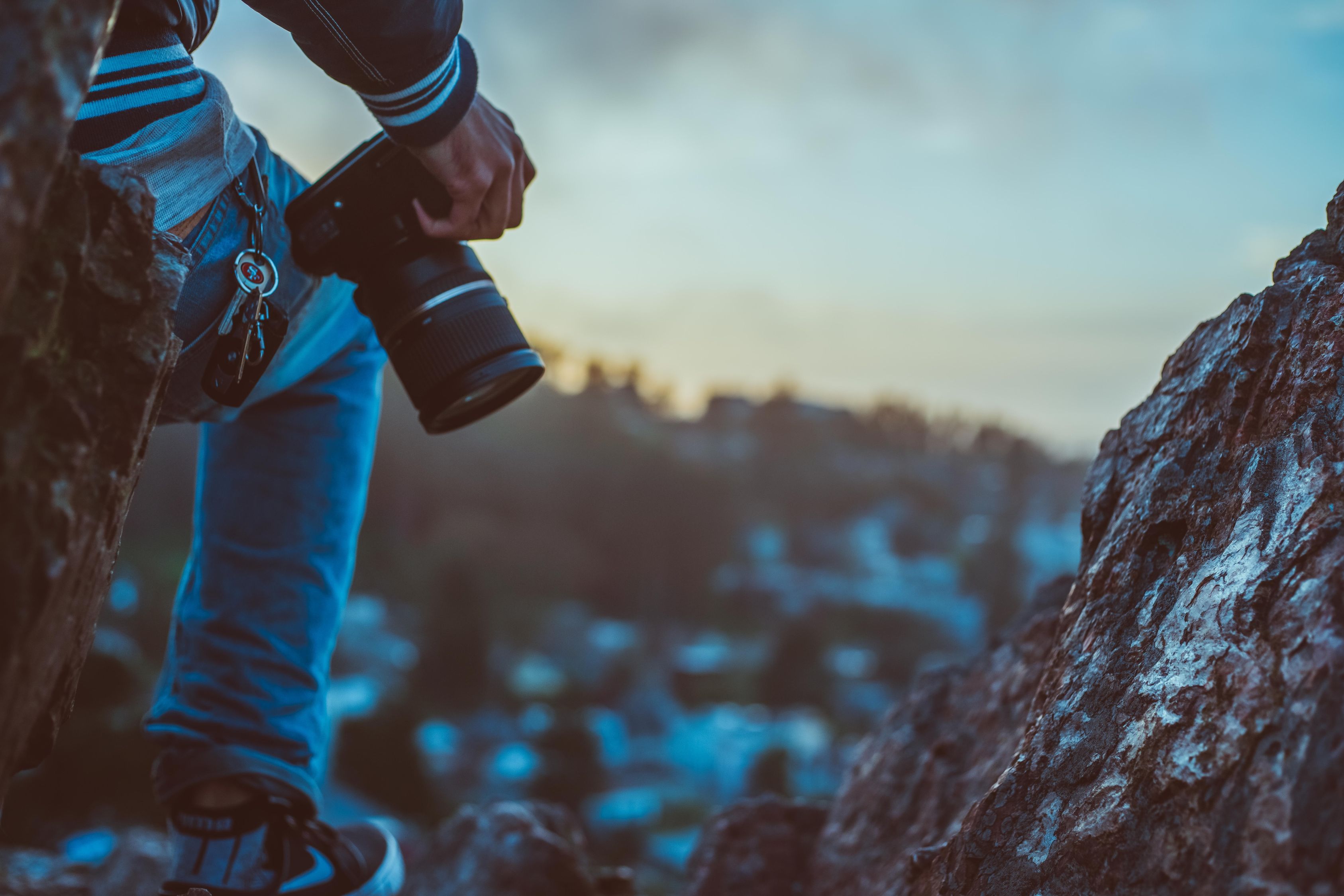 person holding a camera 