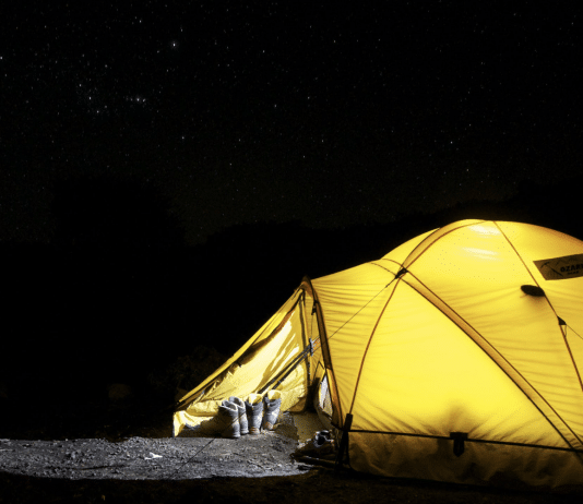 yellow tent